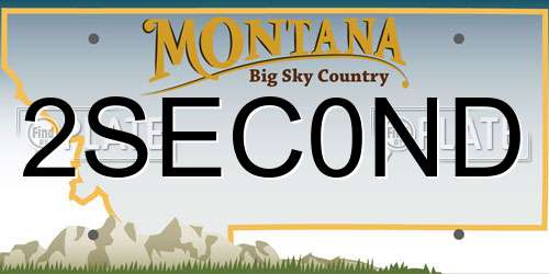 2SEC0ND Montana License Plate