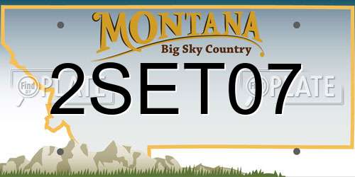 2SET07 Montana License Plate