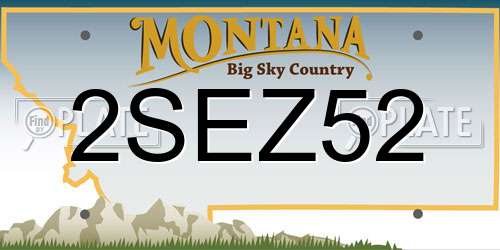 2SEZ52 Montana License Plate