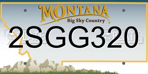 2SGG320 Montana License Plate