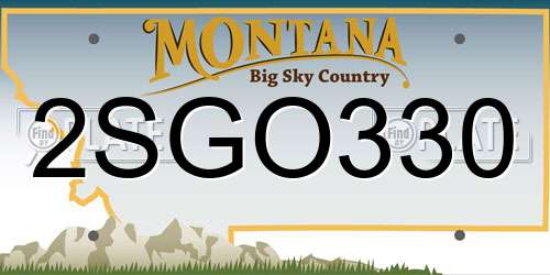 2SGO330 Montana License Plate