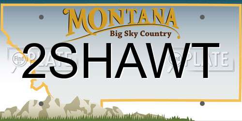 2SHAWT Montana License Plate