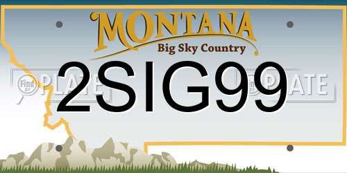 2SIG99 Montana License Plate