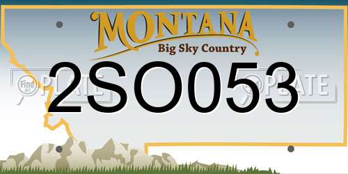 2SO053 Montana License Plate