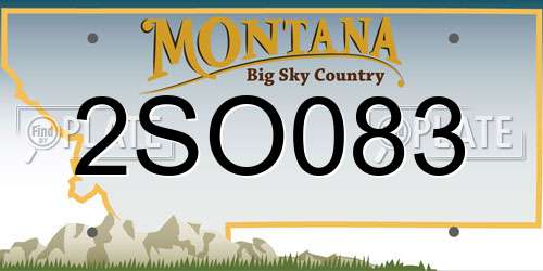 2SO083 Montana License Plate