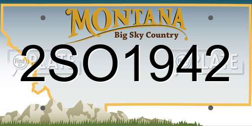 2SO1942 Montana License Plate