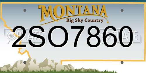 2SO7860 Montana License Plate