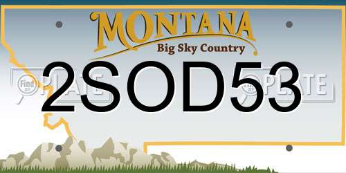 2SOD53 Montana License Plate