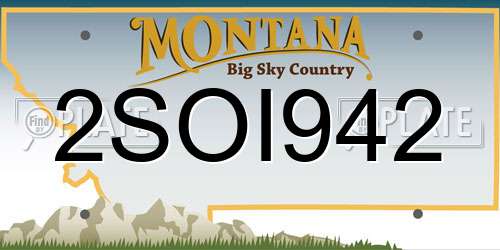 2SOI942 Montana License Plate