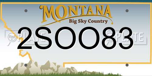 2SOO83 Montana License Plate