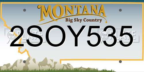2SOY535 Montana License Plate