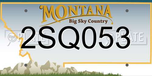2SQ053 Montana License Plate