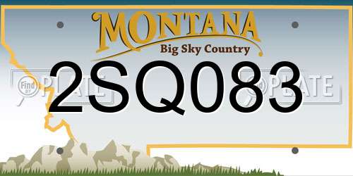 2SQ083 Montana License Plate