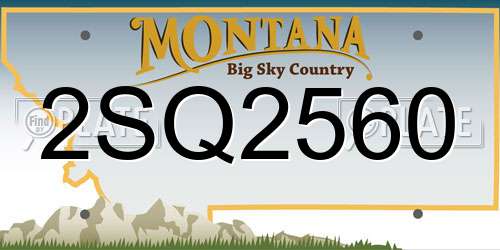 2SQ2560 Montana License Plate