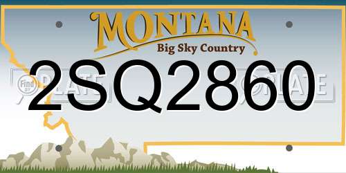 2SQ2860 Montana License Plate