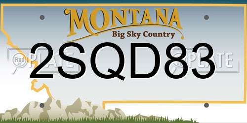 2SQD83 Montana License Plate
