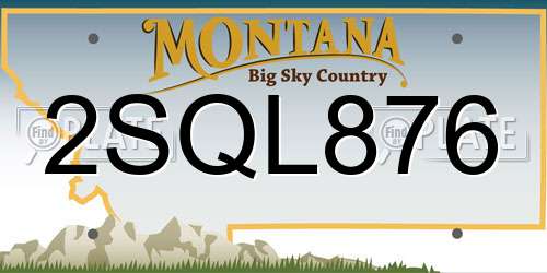 2SQL876 Montana License Plate