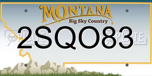 2SQO83 Montana License Plate