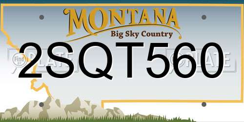2SQT560 Montana License Plate