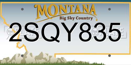 2SQY835 Montana License Plate