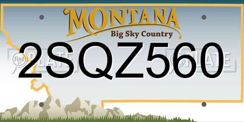 2SQZ560 Montana License Plate