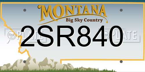 2SR840 Montana License Plate