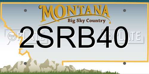 2SRB40 Montana License Plate