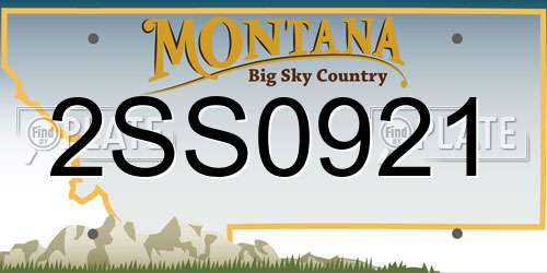 2SS0921 Montana License Plate