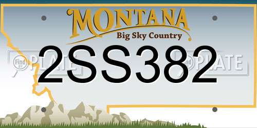 2SS382 Montana License Plate