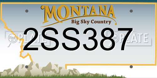 2SS387 Montana License Plate
