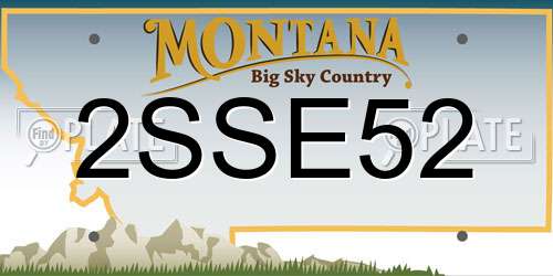 2SSE52 Montana License Plate