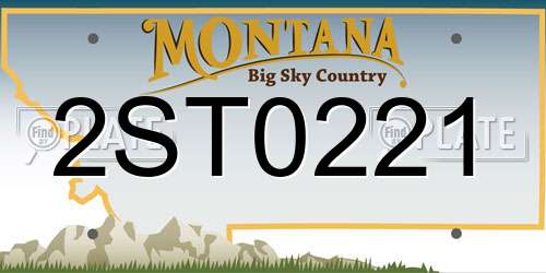 2ST0221 Montana License Plate