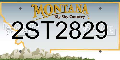 2ST2829 Montana License Plate