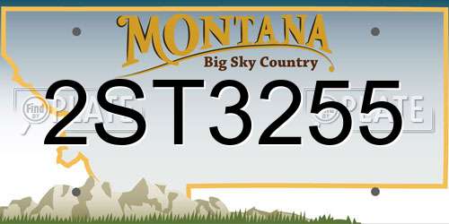 2ST3255 Montana License Plate