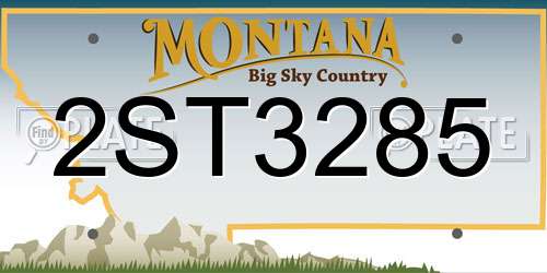 2ST3285 Montana License Plate