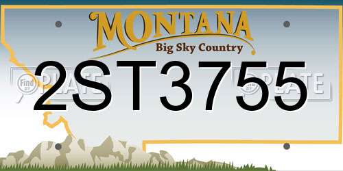2ST3755 Montana License Plate