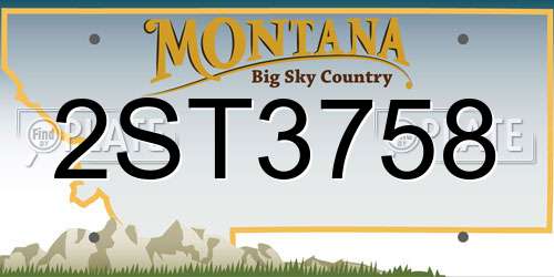 2ST3758 Montana License Plate