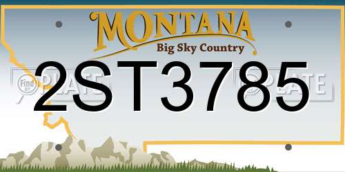 2ST3785 Montana License Plate