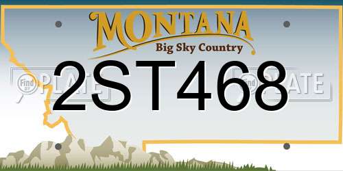 2ST468 Montana License Plate