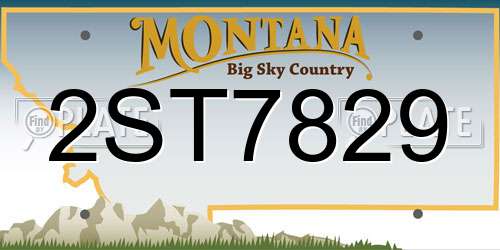 2ST7829 Montana License Plate