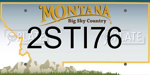 2STI76 Montana License Plate