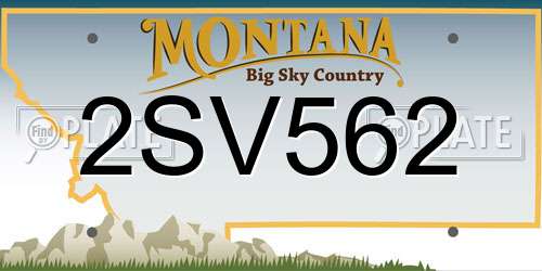 2SV562 Montana License Plate