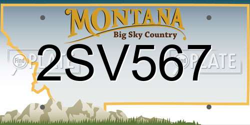 2SV567 Montana License Plate