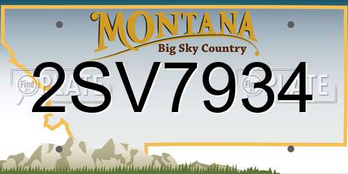 2SV7934 Montana License Plate