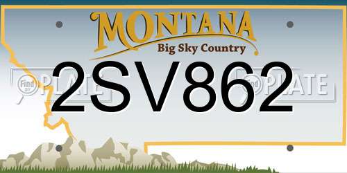 2SV862 Montana License Plate