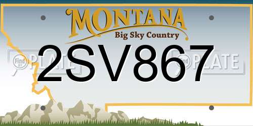 2SV867 Montana License Plate