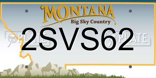 2SVS62 Montana License Plate