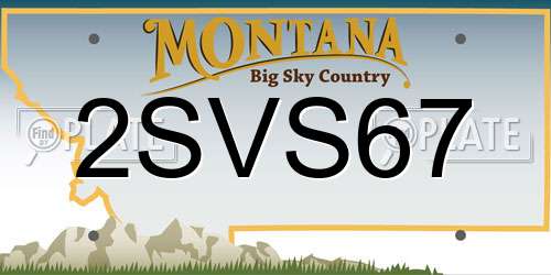 2SVS67 Montana License Plate