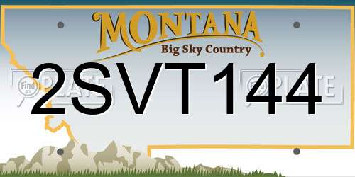2SVT144 Montana License Plate