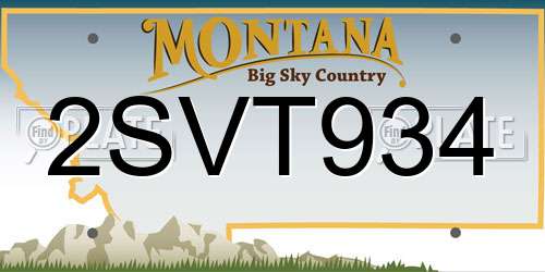 2SVT934 Montana License Plate